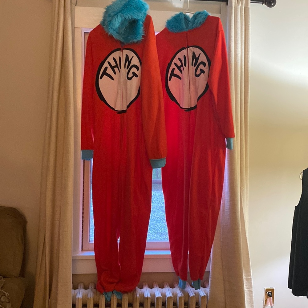 Thing 1 & Thing 2 Onesie Costumes. Size Small & Large